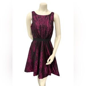 Jessica Simpson Deep Pink Floral Fit & Flare Dress Size 8